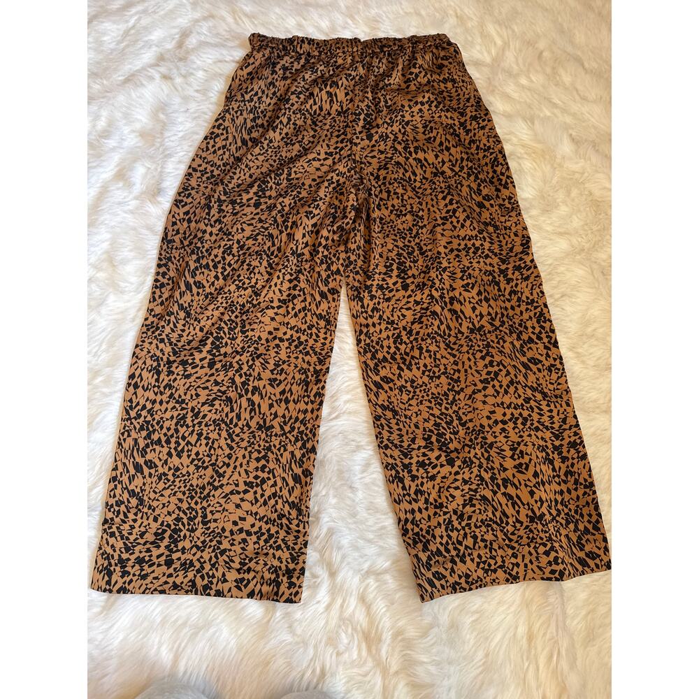 Open Edit Satin Leopard Abstract Print Satin Trou… - image 7